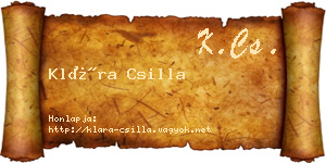 Klára Csilla névjegykártya
